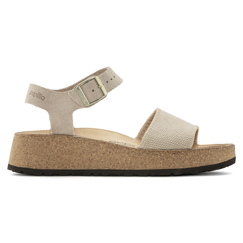 Birkenstock Glenda Suede Leather Textile Sandcastle